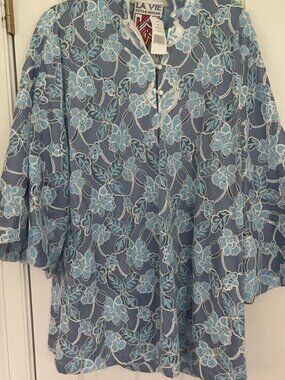 La Vie Stye House Blue Floral Long Sleeve Dress